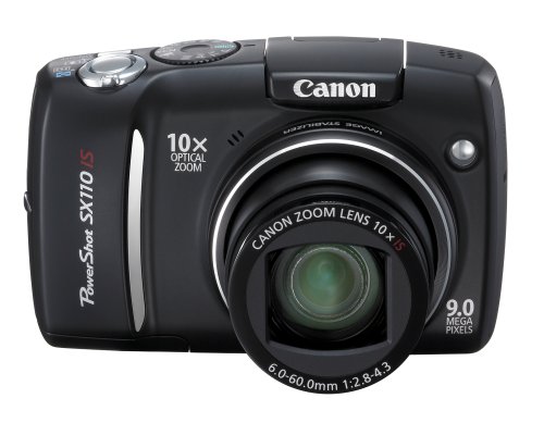 Canon Powershot SX110IS 9MP Digital Camera with 10x Optical Image Stabilized Zoom (Black) image