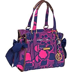 Juicy Couture Cotton Flower Print Sequin Ms Daydreamer Bag Tote Orchid