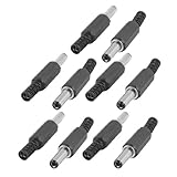 uxcell DCプラグアダプタ　オス2.1x5.5mmブラック　１０個入り