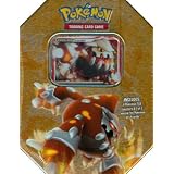 2008 Pokemon Heatran Level X Holiday tin includes a Heatran LV. X Holographic Card and 4 Booster Packs