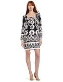 Tiana B Womens Printed Jersey Dress, Black/Multi, Medium