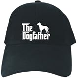 CAPS BLACK EMBROIDERY  THE DOGFATHER AMERICAN PIT BULL TERRIER 