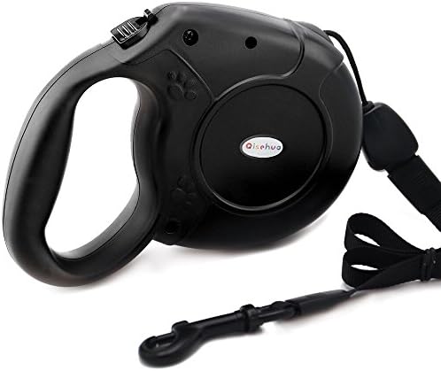 Qisehua 26-Feet Nylon Retractable Dog Leash Lock Comfortable Ergonomic Hand Grip Designed for Medium and Large Dogs