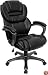 Black Leather Executive with Leather Padded Loop Arms [GO-901-BK-GG]
