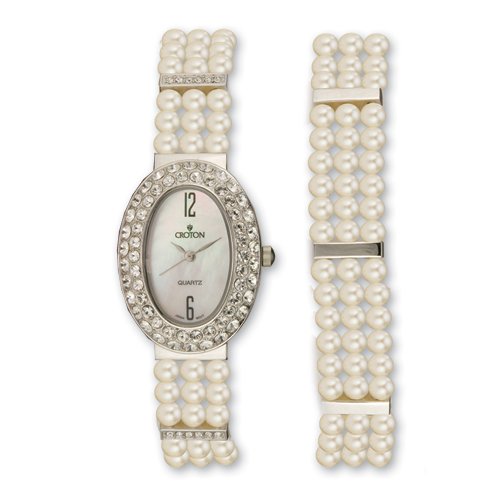 Croton Ladies Frshwtr Cult Pearl 24x35mm Watch/7.5In 
