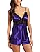 Seven Til Midnight Women's Enchanting 2 Piece Lace Trim Cami Set, Purple, Medium