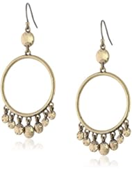 Lucky Brand "Frozen Lake" Metal Disc Hoop Earrings