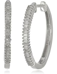 Sterling Silver Diamond Hoop Earrings (1/5 cttw, IJ Color, I2-I3 Clarity)