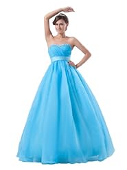 A-line Organza/Satin Sweetheart Beaded Floor Length Quinceanera Dress 