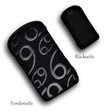 Produkt-Bild: sw-mobile-shop Handy Tasche - H&uuml;lle Stofftasche Dekotasche in schwarz mit Muster - Design 69-2 f. LG Optimus Hub E510 / Optimus Net / P500 Optimus One / T500 EGO