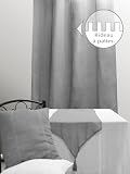 RIDEAU A PATTES 140*250 cm GENOVA GRIS 100% Coton
