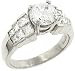 Princess Cut Diamond Engagement Ring 1.56cttw (cz ctr)