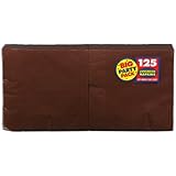 Amscan Big Party Pack 125 Count Luncheon Napkins, Chocolate Brown