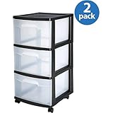 Sterilite 3-Drawer Medium Cart, Set of 2