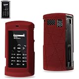 Fashionable Perfect Fit Soft Silicon Gel Protector Skin Cover (Faceplate/Snap On) Rubber Cell Phone Case with Screen Protector for Sanyo Incognito SCP-6760 Boost Mobile,Sprint - RED