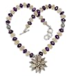 Multi Gemstone Necklace with Sterling Silver Pendant Jewelry 18.5 inches