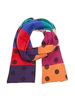 Alice Hannah Bufanda Lana Colour Block Spots Print (Multicolor)