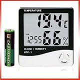 Afunta(tm) Desk or Wall Mount All-in-One Digital Alarm Clock / Thermometer / Calendar