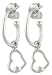 Sterling Silver Small Open Heart Charm Hoop Earrings (0.4