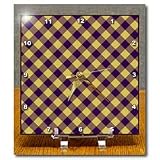 Purple and Gold LSU Tartan Dark purple and yellow - 6x6 Desk Clock