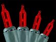 Set of 50 Red Mini Christmas Lights - Green Wire