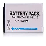 2 PACK Nikon EN-EL12 (1050 mAH) Replacement Battery for Nikon Coolpix S8000 ....