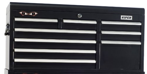 Viper Tool Storage V4109BLC 41-Inch 9-Drawer 18G Steel Top Chest, Black
