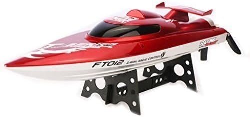 SHUANGMA FT012 Professional 2.4G 4CH Remote Control Speedboat Brushless RC Racing Boat High Speed 40-45KM/H Upgraded FT009 - Red by SHUANGMA