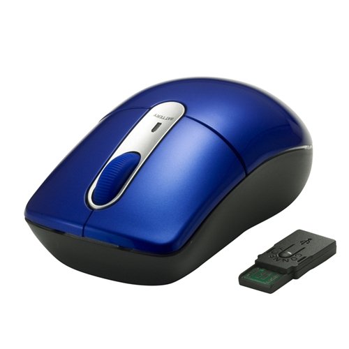 バッファローコクヨサプライ BUFFALO 光学式無線マウス 27MHz Mサイズ レシーバー収納 ブルー BSMOW05MBL
