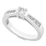 14k White Gold 1/2ctw Round Brilliant Diamond Engagement Ring (IJ/I1-I2)