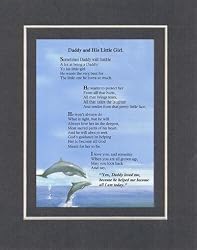 Touching and Heartfelt Poem for Daughters - Daddy and His Little Girl Poem on 11 x 14 Double Beveled Matting