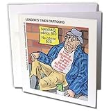 Londons Times Funny Business Cartoons - Stock Broker Blues Begging for Money - Greeting Cards-12 Greeting Cards with envelopes
