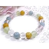 パワーストーン*天然石・アクアマリン&黄翡翠&クリスタルブレスレット