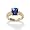 Synthetic Blue Sapphire & DiamonUltra&trade; Cubic Zirconia 14k Gold-Plated Ring Size 5