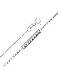 Thin 14K White Gold 0.7mm Wheat Chain with Spring Ring Clasp 22"