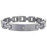 Titanium 1/20 ct GH Diamond Tennis Bracelet
