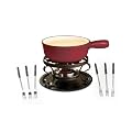 Swissmar KF-66517 Lugano 9 PC Cheese Fondue Set (Cherry)