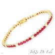 Jaqu De Lili! Made in USA Vibrant Bracelet With 7.15ctw Clean Diamonds and Rubies Made of 14K Gold