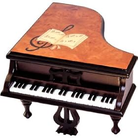 Italian Madrona Grand Piano Music Box