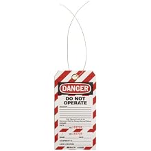 Brady Two-Part Perforated "Danger" Tag, Cardstock, 5-3/4" Height, 3" Width