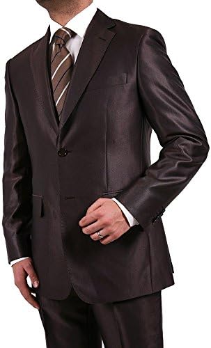 40L Ferrecci Mens Shiny Sharkskin Slim Fit 2 pc Suit