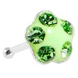 3.5mm Peridot Green Flower Ferido Crystal Nose Bone