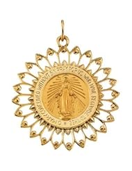 14K Yellow Gold 33.00X30.00 mm Miraculous Medal