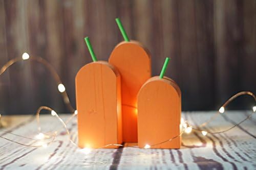 MINI Rustic Wooden Pumpkins, Set of Three.