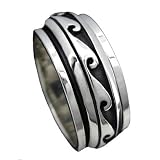 925 Silver BIG WAVE Spinner Ring Hawaiian Jewelry