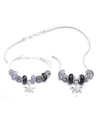 Dragonfly Charm Bracelet and Necklace Gift Set Girls Pandora Style Gift Boxed