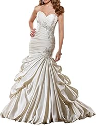 Mermaid  Crystal Lace-Up Satin Bandage Dress  With Ruffles