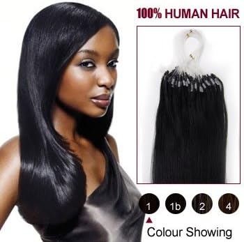 HairExtensionSale®16"-26" Remy Loops Micro Rings Beads Tipped Human Hair Extensions 17 Colors for Your Best Selection 100s [1 Set Weight: 40-50 Grams,120-150 Gram for Full Head Volume Set]