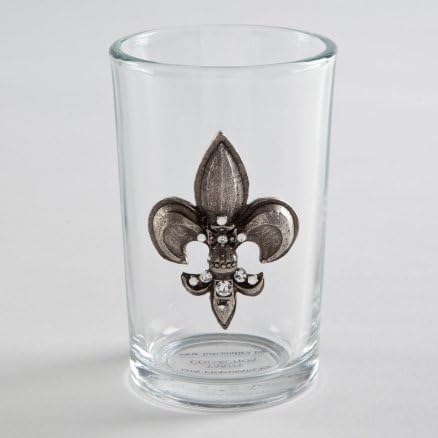 Lux Silver Fleur De Lis Brush Holder