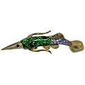 Gold Plated Sturgeon Fish Animal Brooch Pin